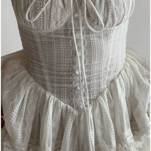 Elegant White Lace Mini Dress